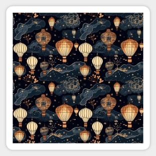 Enchanting Hanging Lanterns - Mystical Night Sky Design Sticker